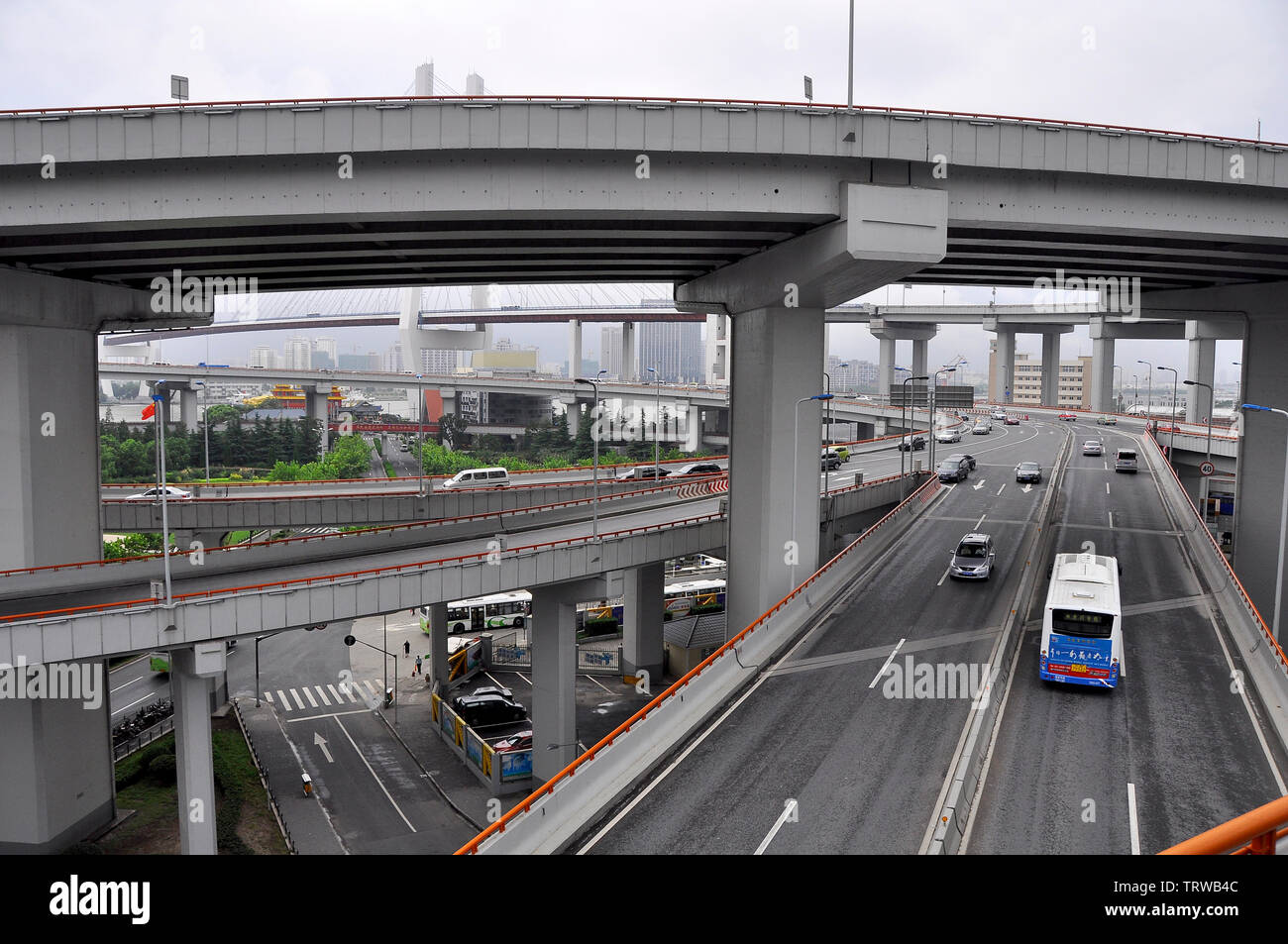 highway overpasses in Shanghai China Stock Photo