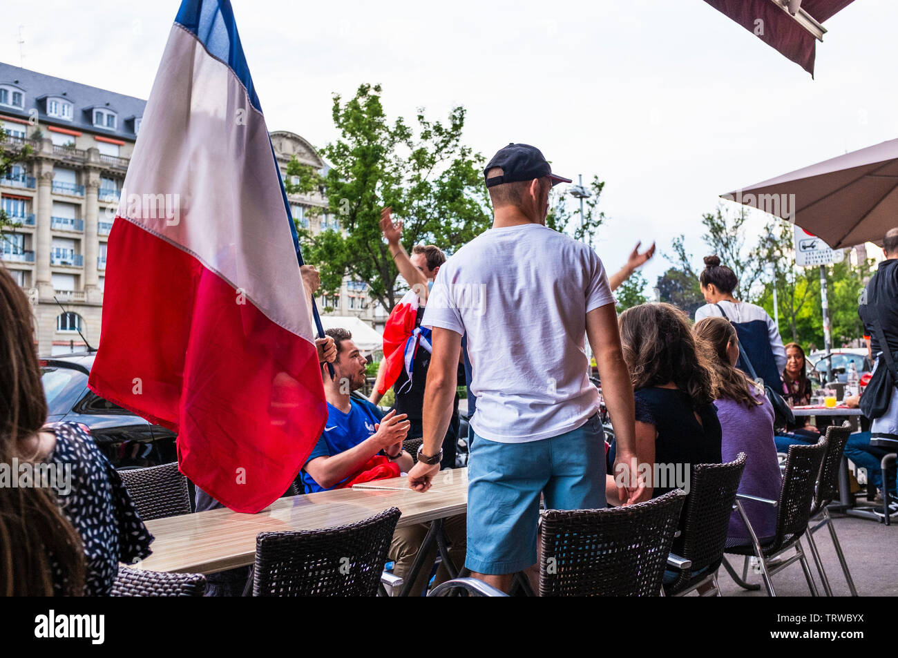 French fan celebrating hi-res stock photography and images - Alamy