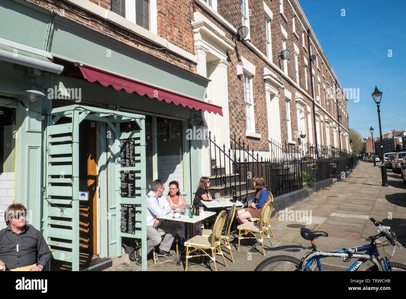 The Quarter,Italian,restaurant,cafe,food,seating,outside,Falkner Street,Liverpool,Merseyside,city,England,British,GB,UK,Great Britain,Britain,Europe, Stock Photo