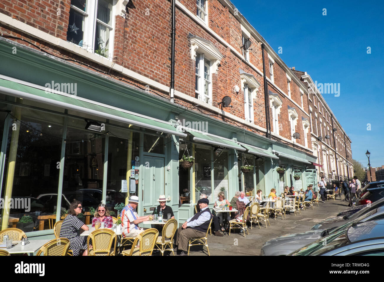 The Quarter,Italian,restaurant,cafe,food,seating,outside,Falkner Street,Liverpool,Merseyside,city,England,British,GB,UK,Great Britain,Britain,Europe, Stock Photo
