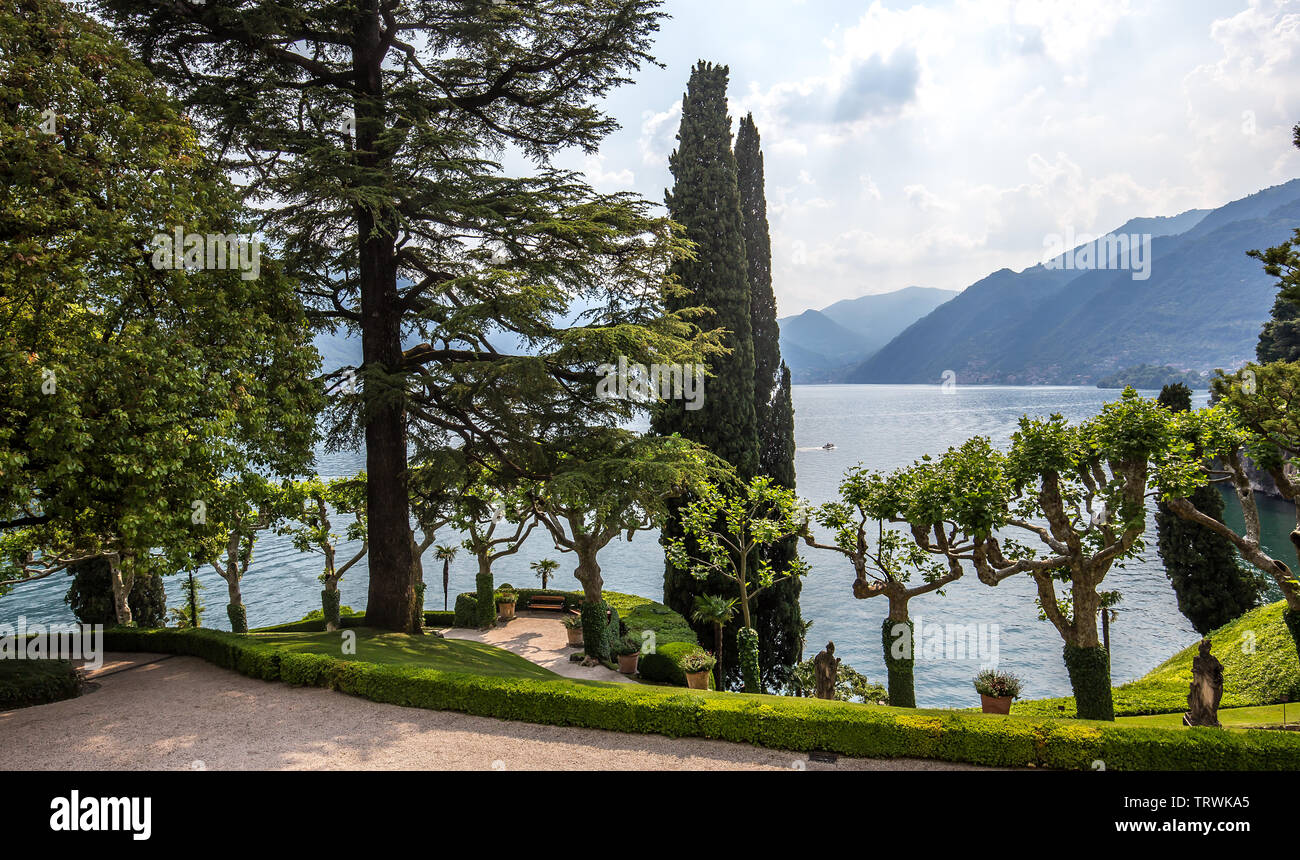 LENNO, ITALY, JUNE 04, 2019 : exteriors of villa del Balbianello, on lake Como, june 04, 2019, in Lenno, italy Stock Photo