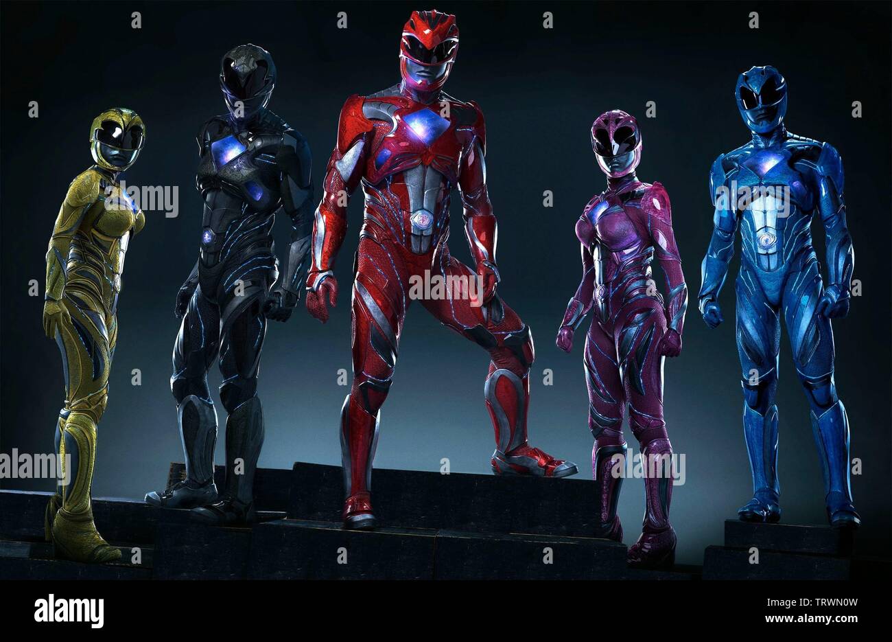 RJ CYLER , NAOMI SCOTT , LUDI LIN , DACRE MONTGOMERY and BECKY G in POWER  RANGERS (2017). Copyright: Editorial use only. No merchandising or book  covers. This is a publicly distributed