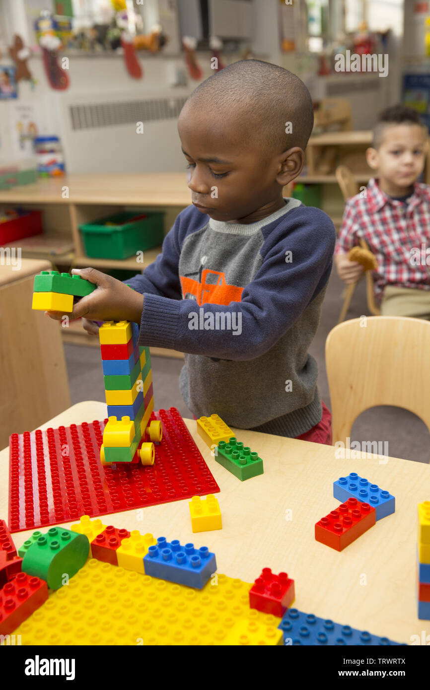 Lower East Side multi ethnic  preschool- early  learning center in Manhattan, New York City. Stock Photo