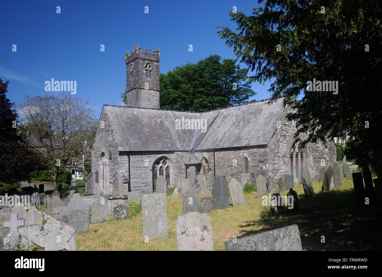 The Church of St. Hugh of Lincoln, in Quethiock, Cornwall, England Stock Photo
