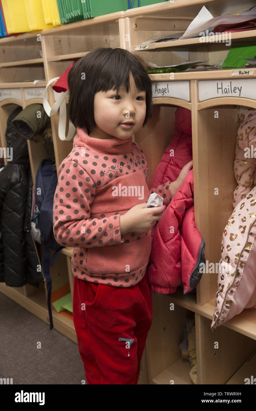 Lower East Side multi ethnic  preschool- early  learning center in Manhattan, New York City. Stock Photo