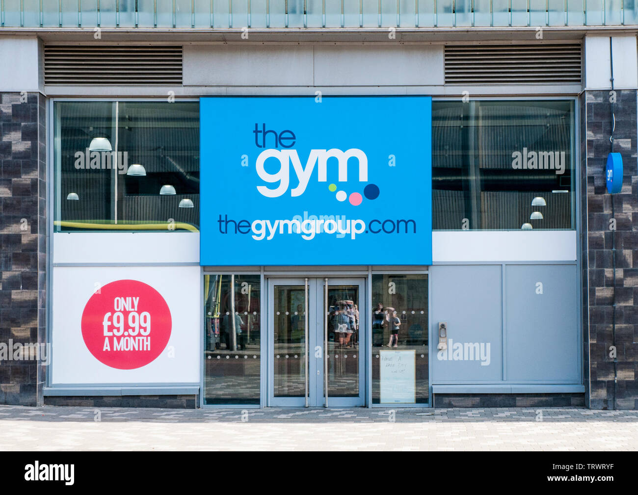 Front of the GYM fitness centre in Blackpool Lancashire England Stock