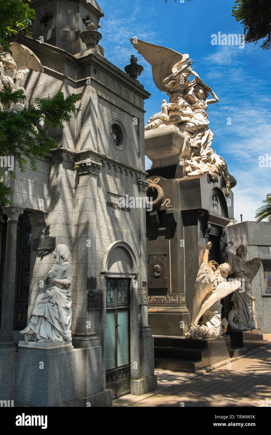 La Recoleta Cemetery of Buenos Aires, Argentina. It contains the graves of notable people, including Eva Peron, Argentinian presidents... Stock Photo