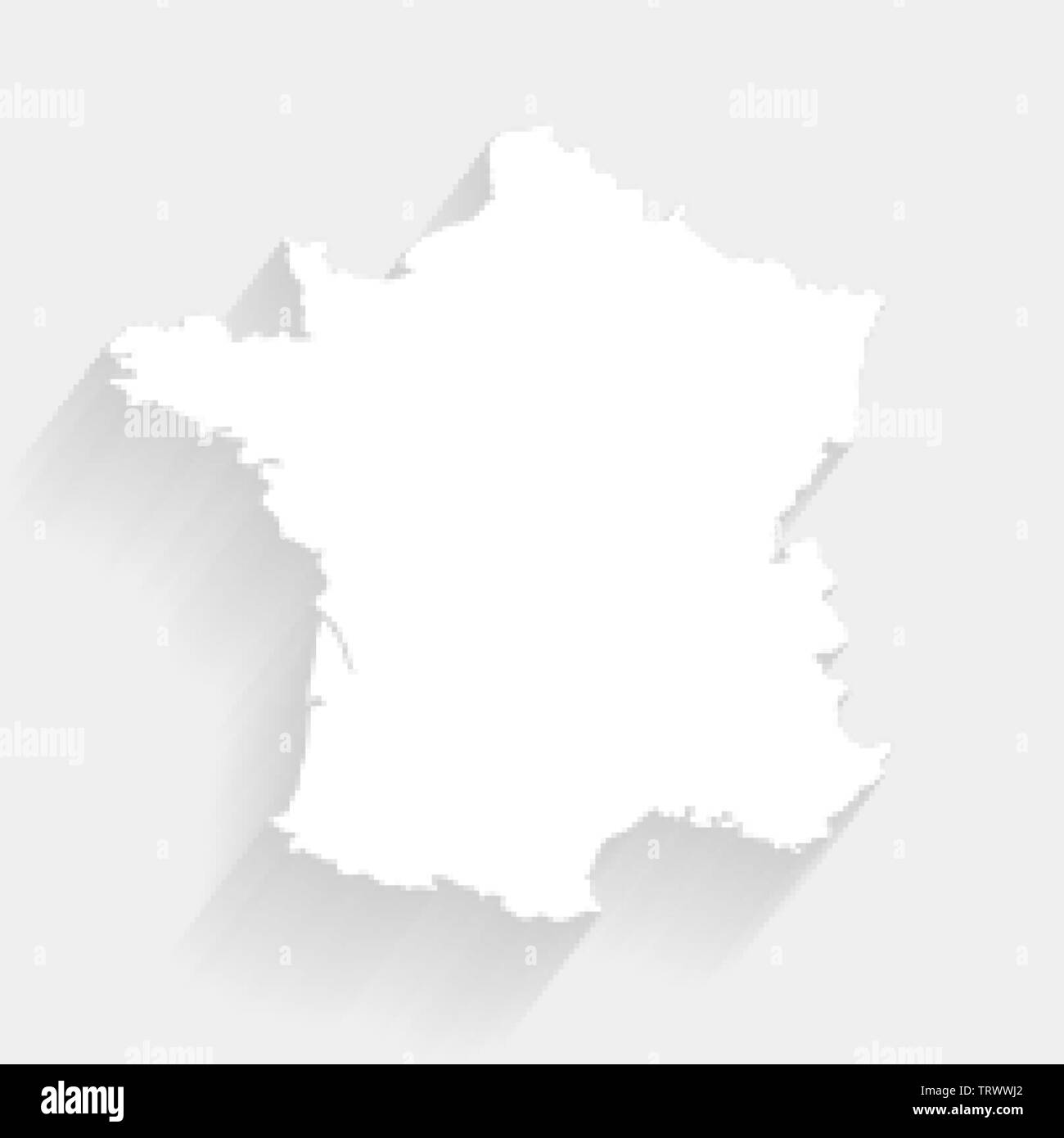 Simple white France map on gray background, vector, illustration, eps 10 file Stock Vector