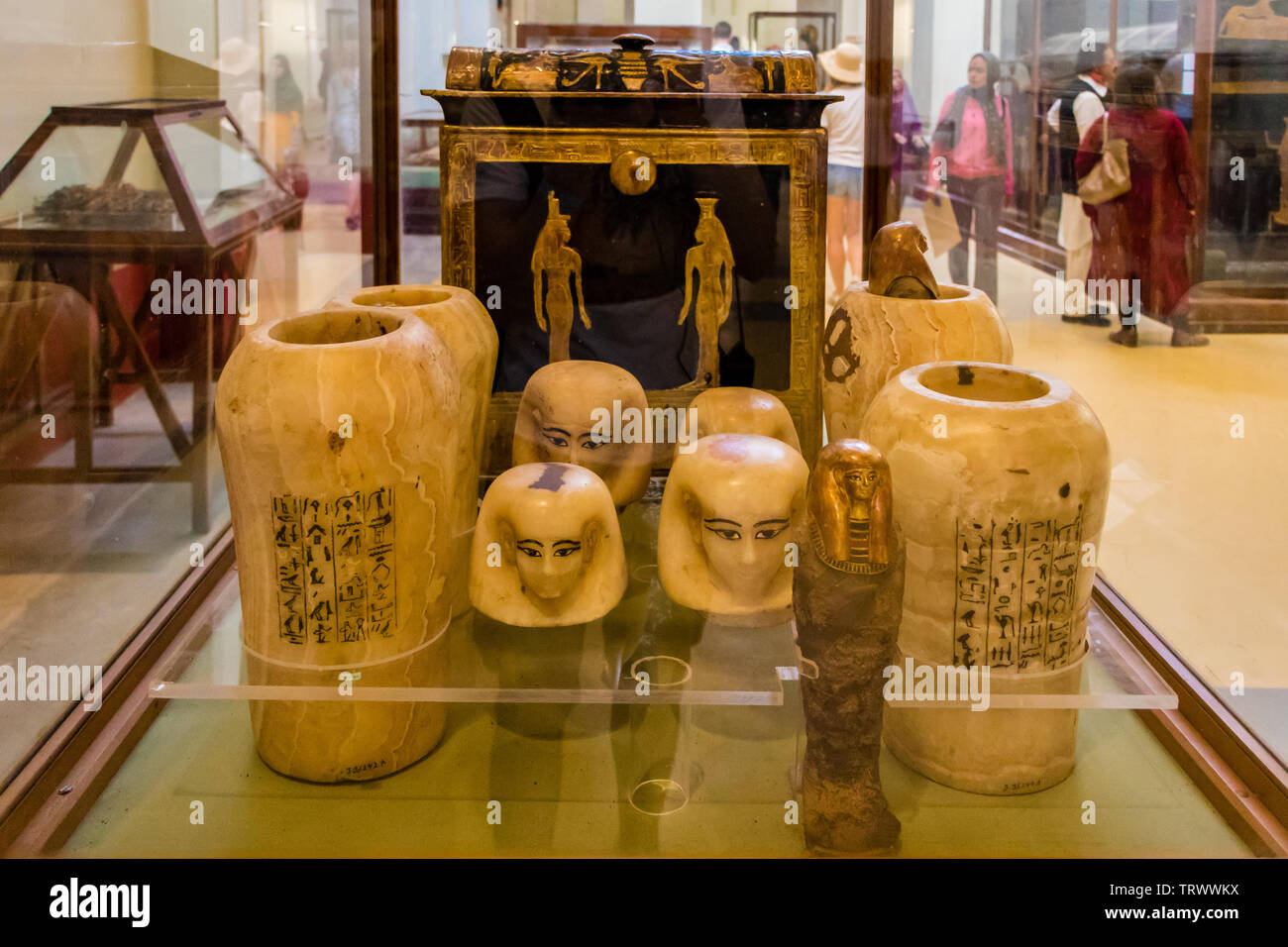 Cairo, Egypt - April 19, 2019: The artifacts in the Egyptian Museum in Cairo Stock Photo