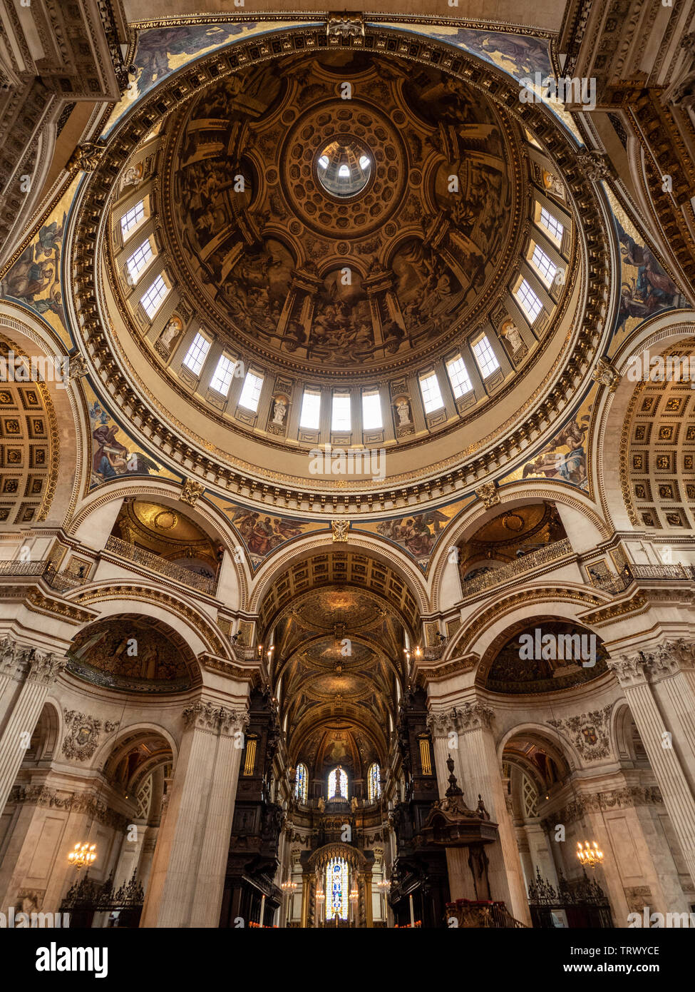 Interior of St. Pauls Cathedral, London, England. Stock Photo