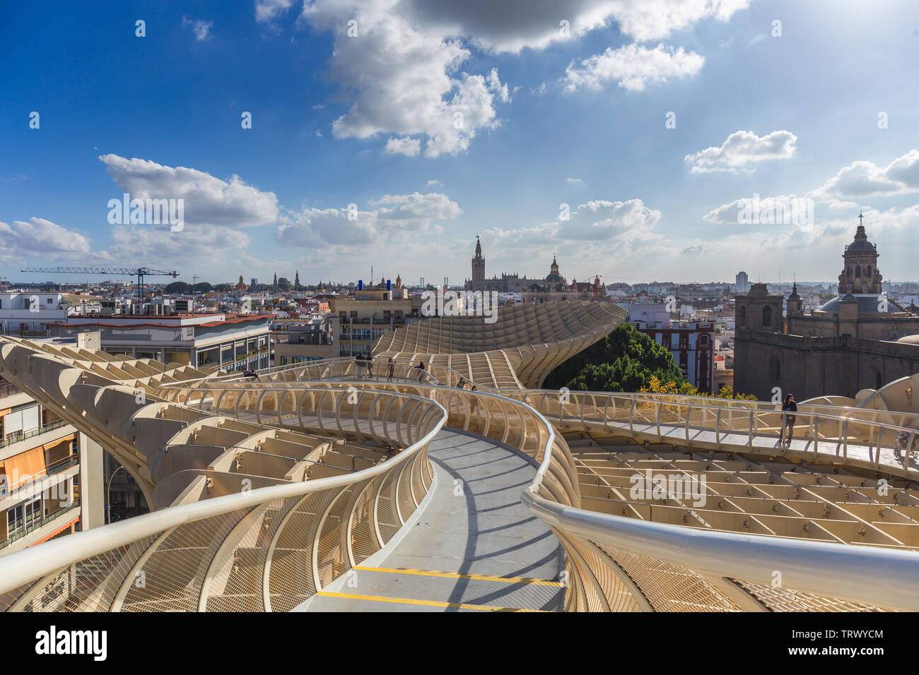 Spain, Andalusia, Sevilla, The Metropol Parasol in Plaza de la Encarnacion, better known as Las Setas Stock Photo