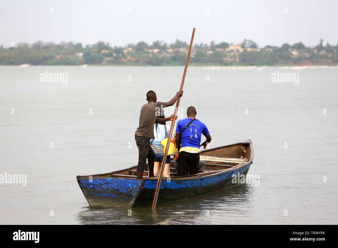 Canoe on the lake Togo. Togoville. Togo. Afrique de l'Ouest Stock Photo