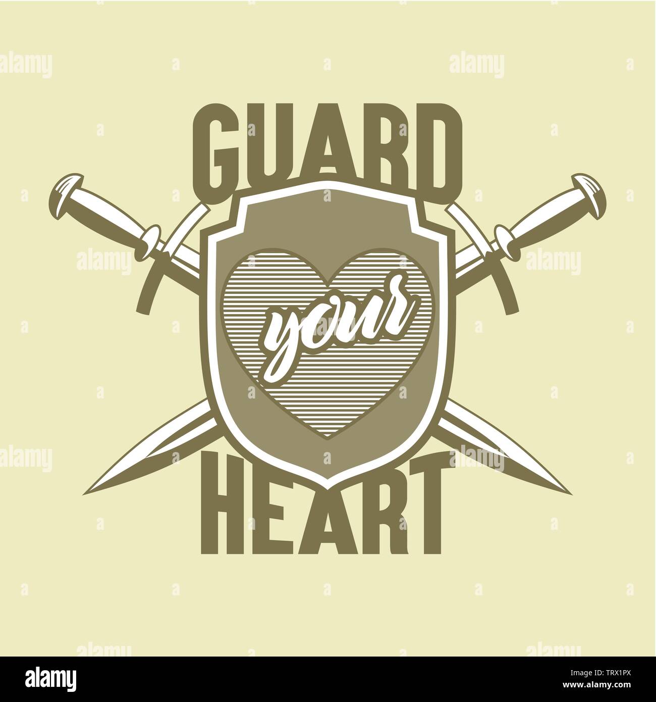 Christian typography, lettering and illustration. Guard your heart