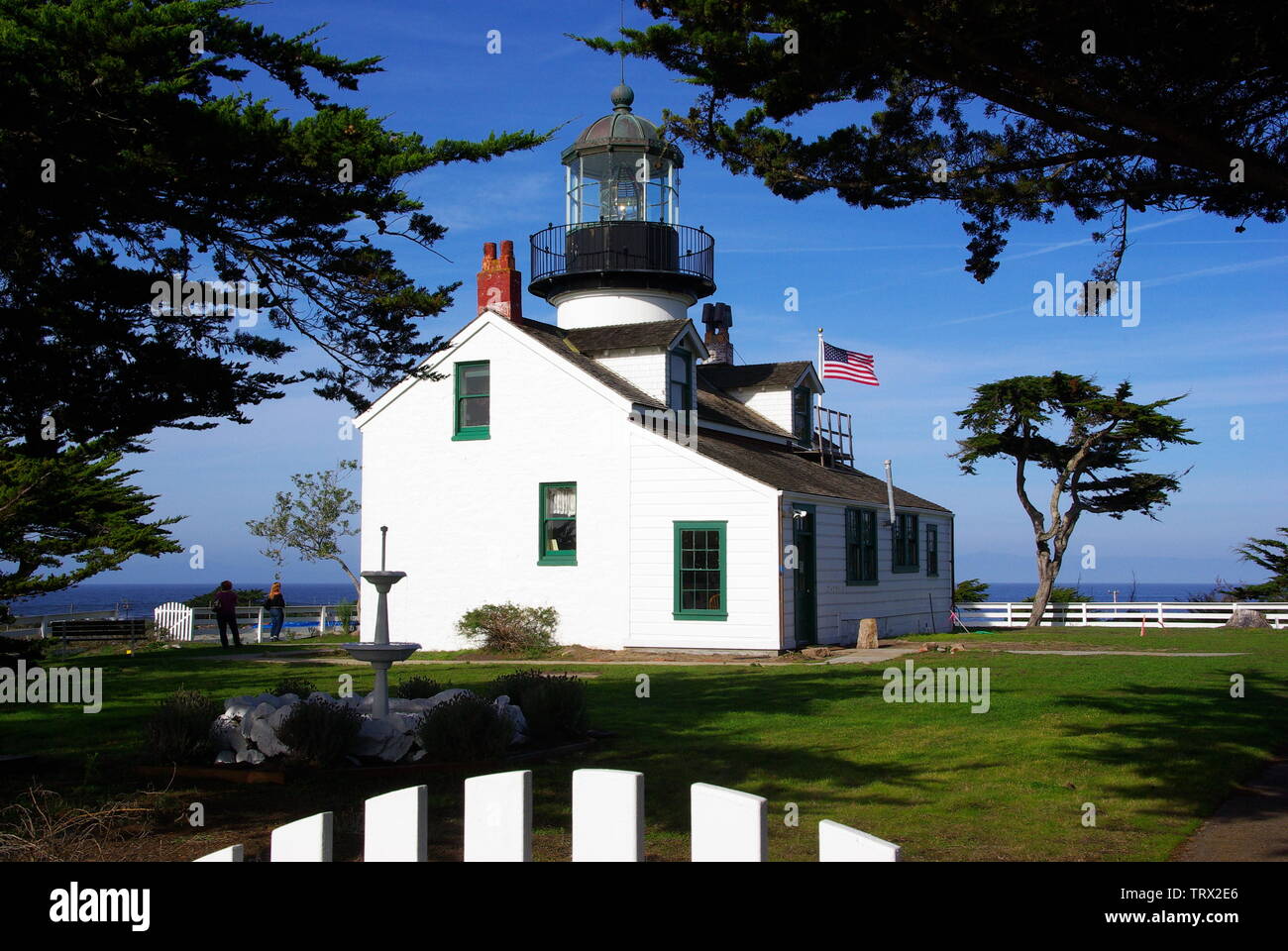 Pt Pinos Lighthouse, Pacific Grove, CA Stock Photo