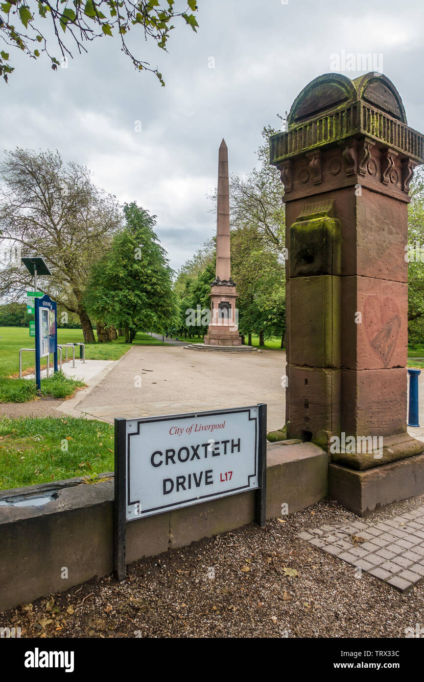 Croxteth Drive,Entrance,Sefton Park,Liverpool,England Stock Photo Alamy