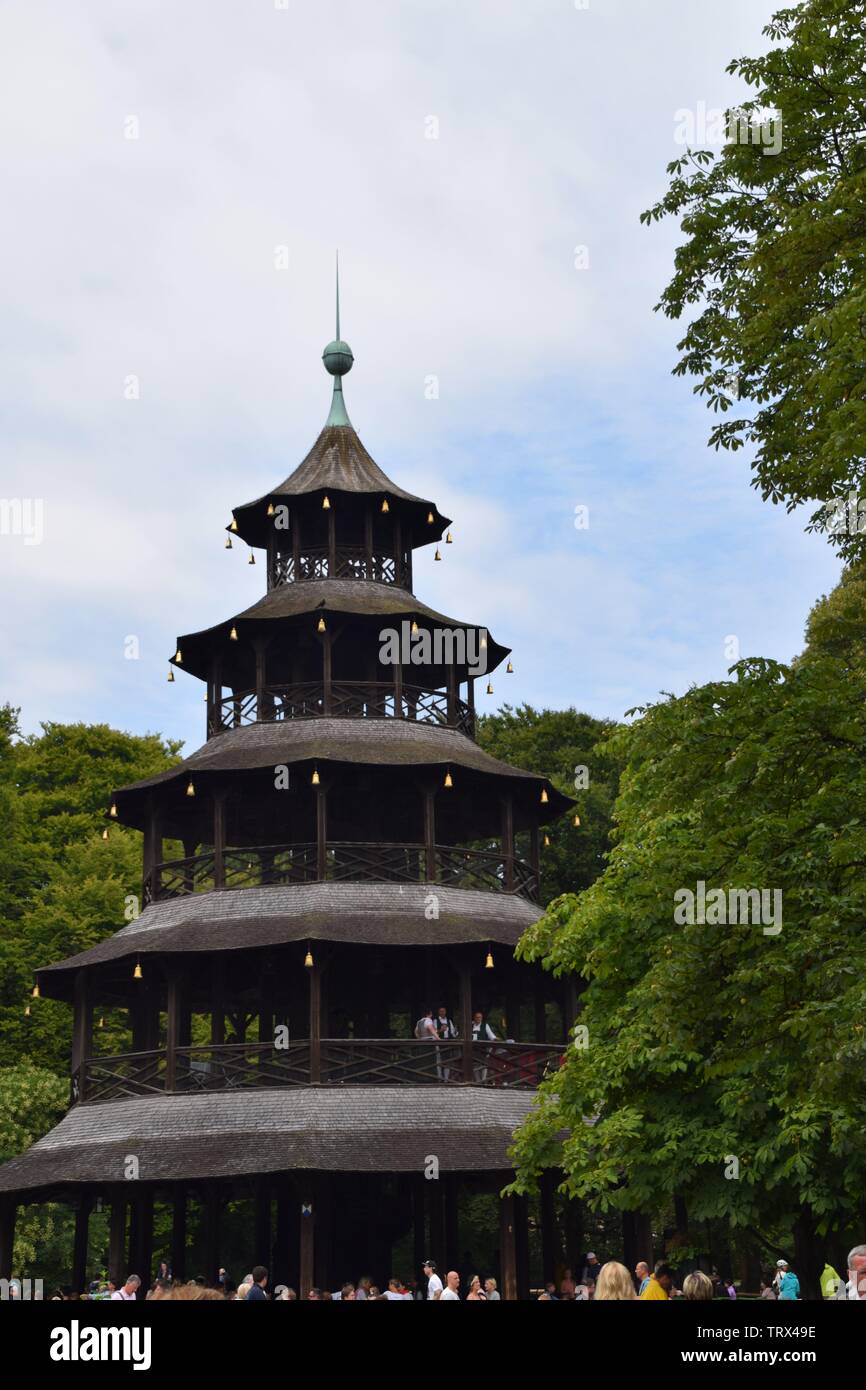 The pagoda in Munich Stock Photo
