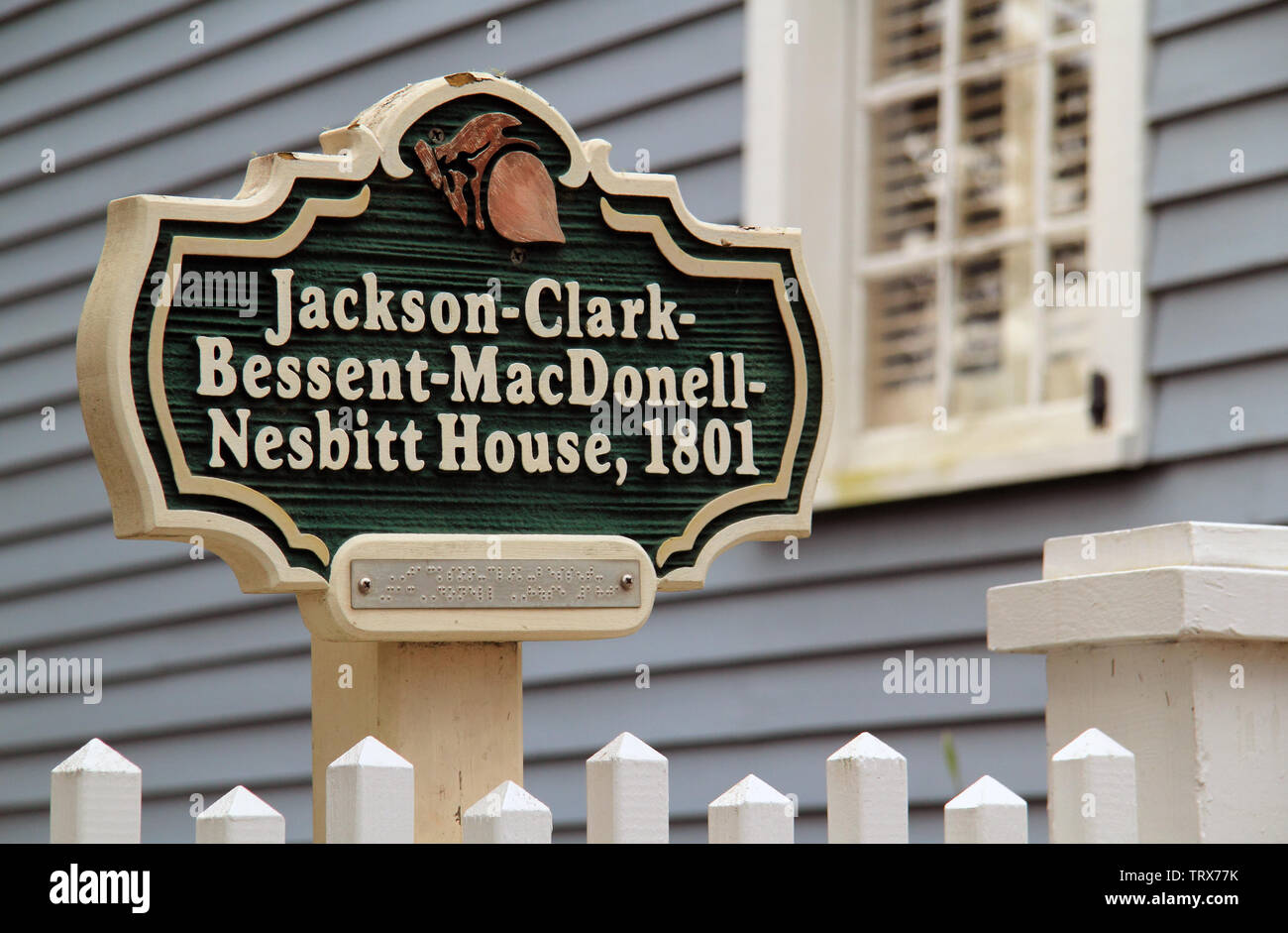 The historic Clark Home in St. Marys, GA, is famous for serving as Aaron Burr’s temporary hideout following his infamous dual with Alexander Hamilton Stock Photo