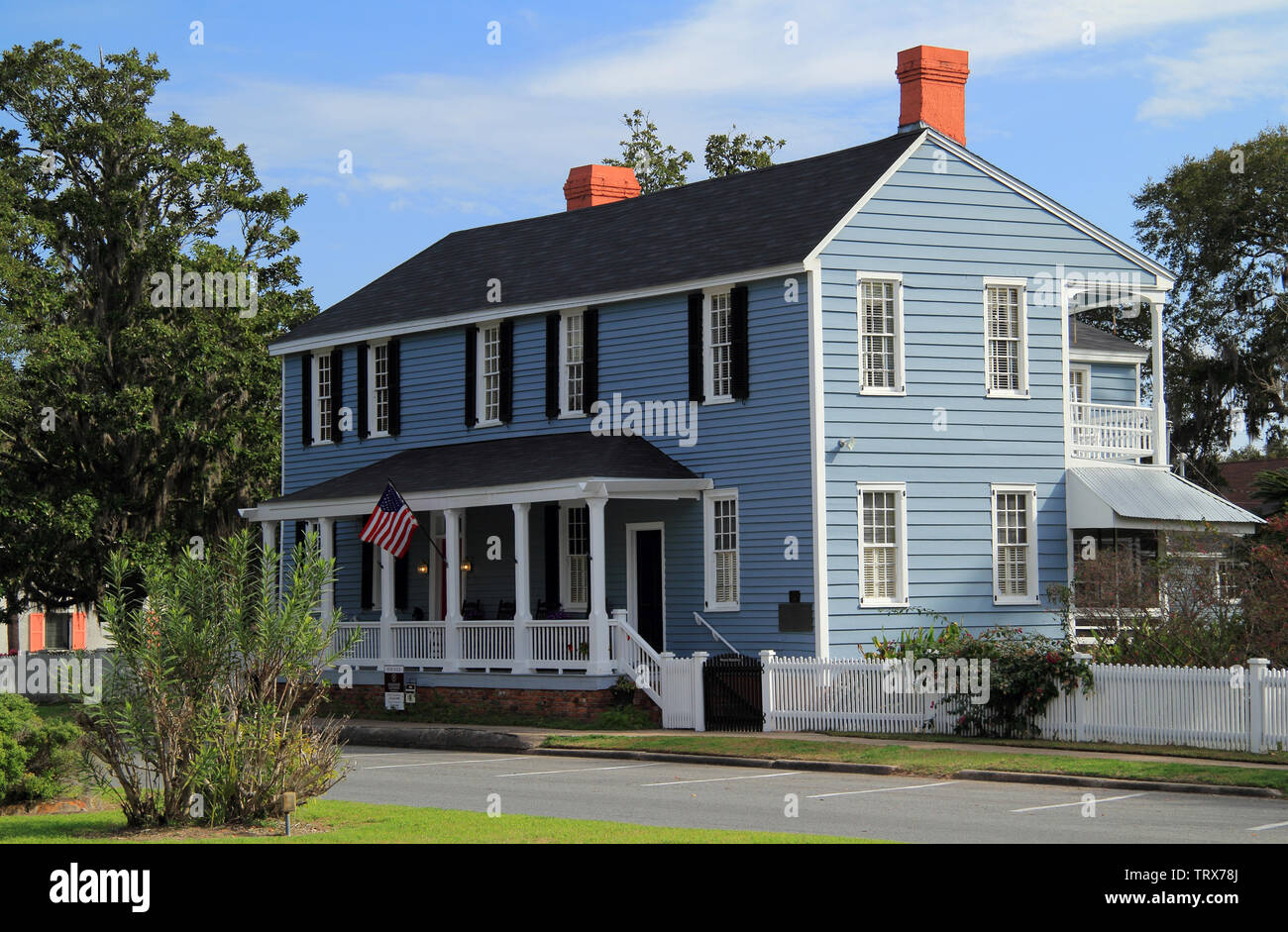 The historic Clark Home in St. Marys, GA, is famous for serving as Aaron Burr’s temporary hideout following his infamous dual with Alexander Hamilton Stock Photo