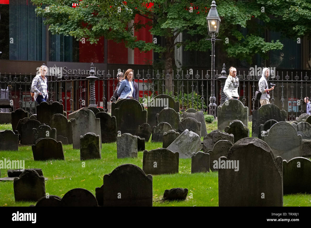 Kings Chapel burying ground Boston MA Stock Photo