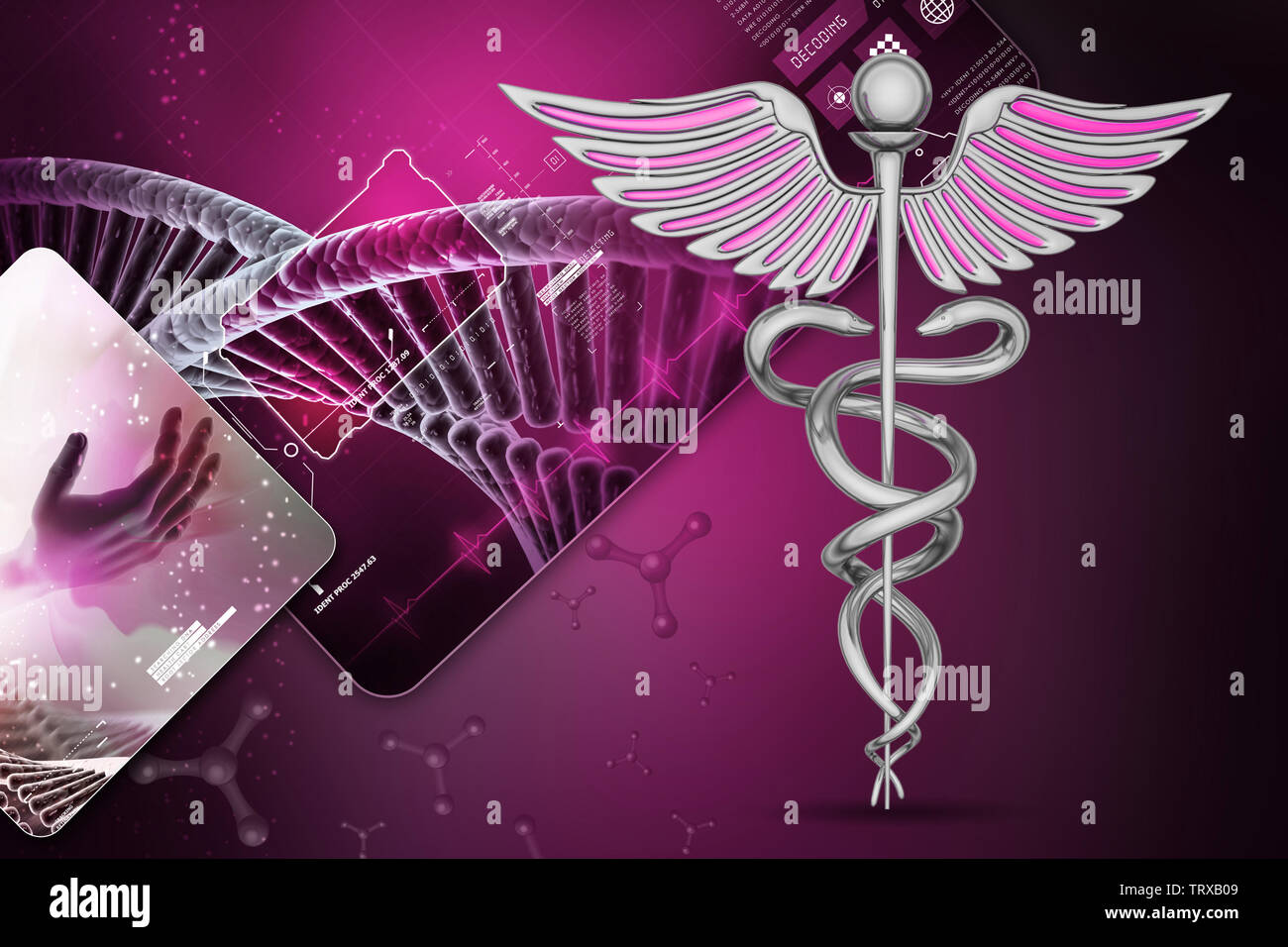 caduceus medical symbol Stock Photo - Alamy