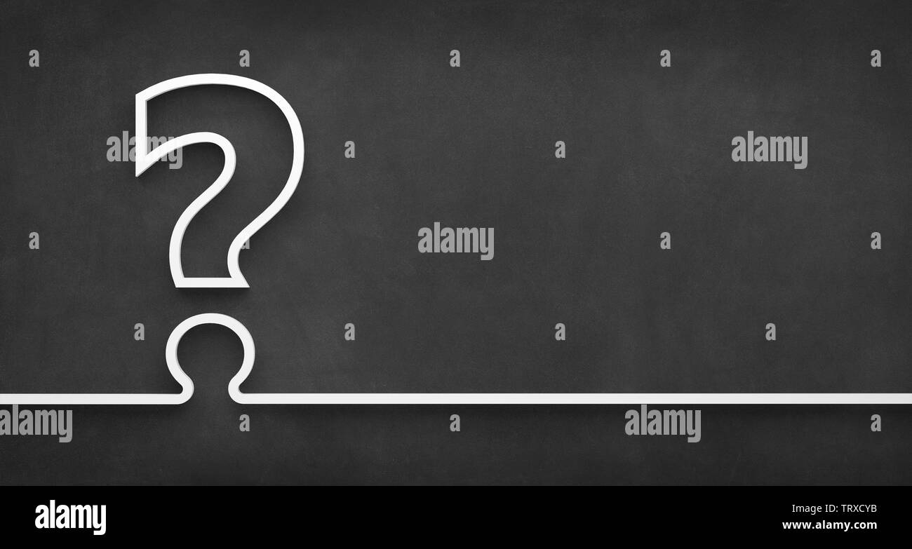 question mark in emty room - Illustration Stock Photo - Alamy
