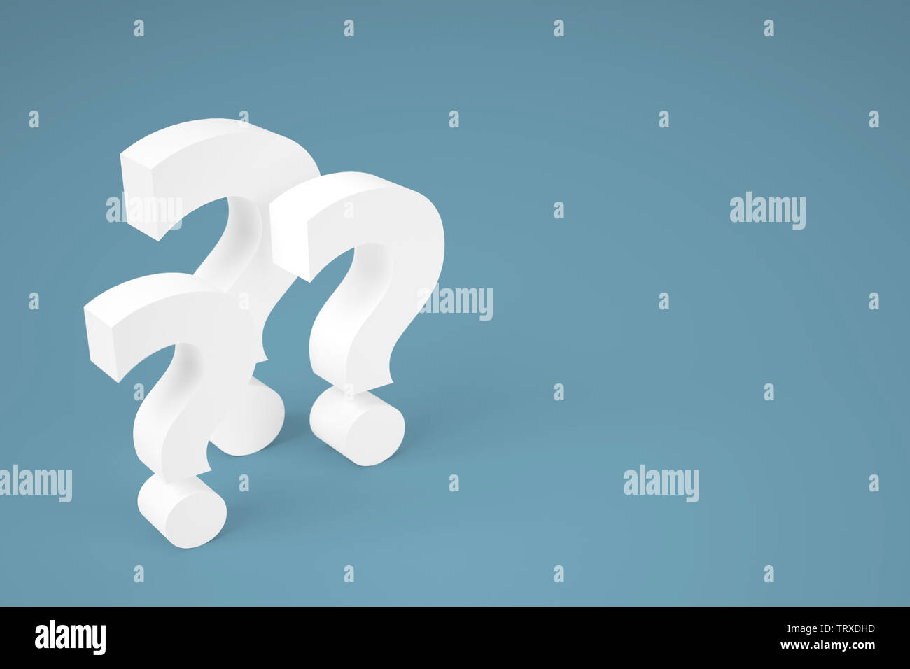 question mark in emty room - Illustration Stock Photo - Alamy