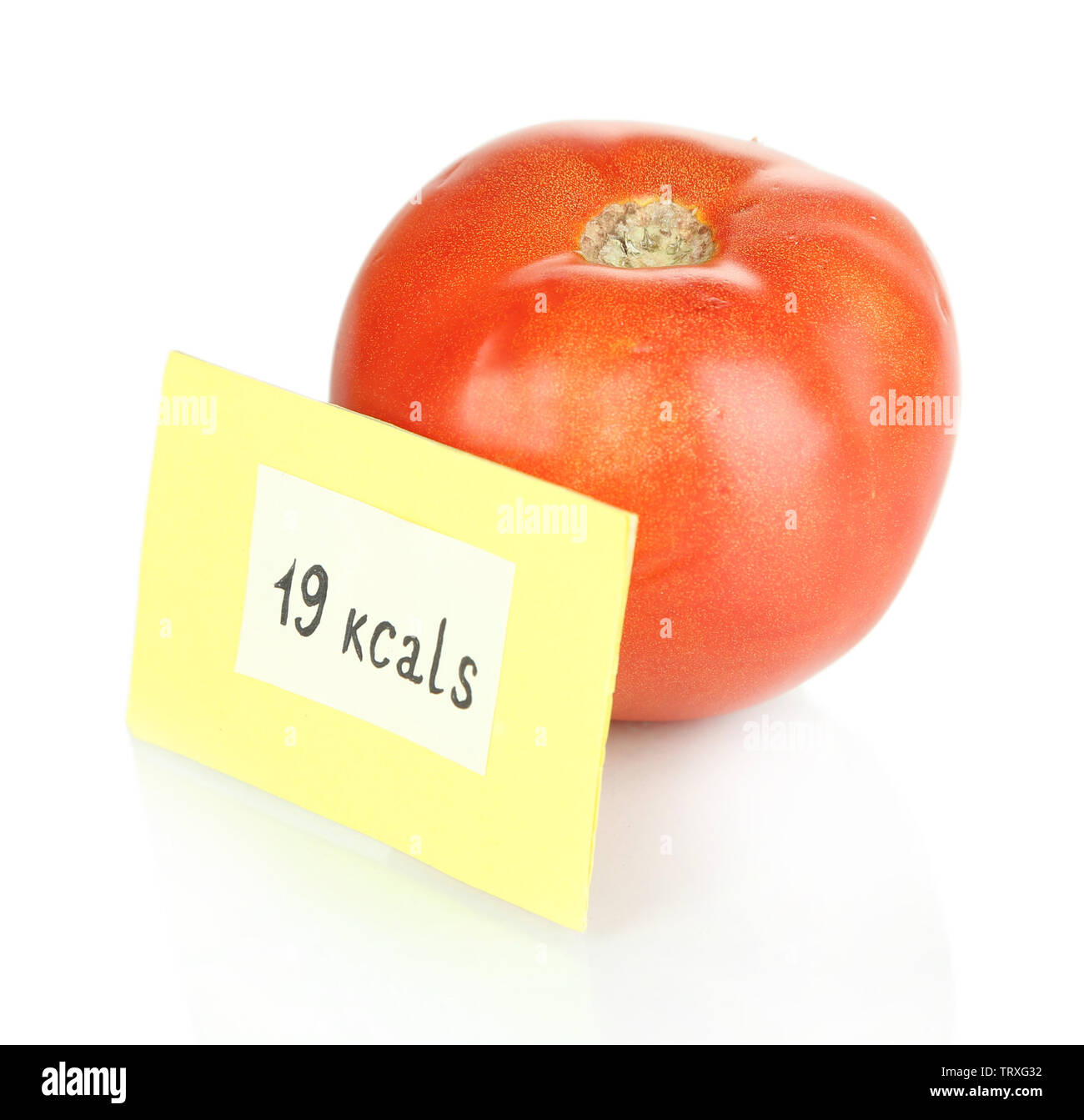 Calorie content of tomato isolated on white Stock Photo Alamy
