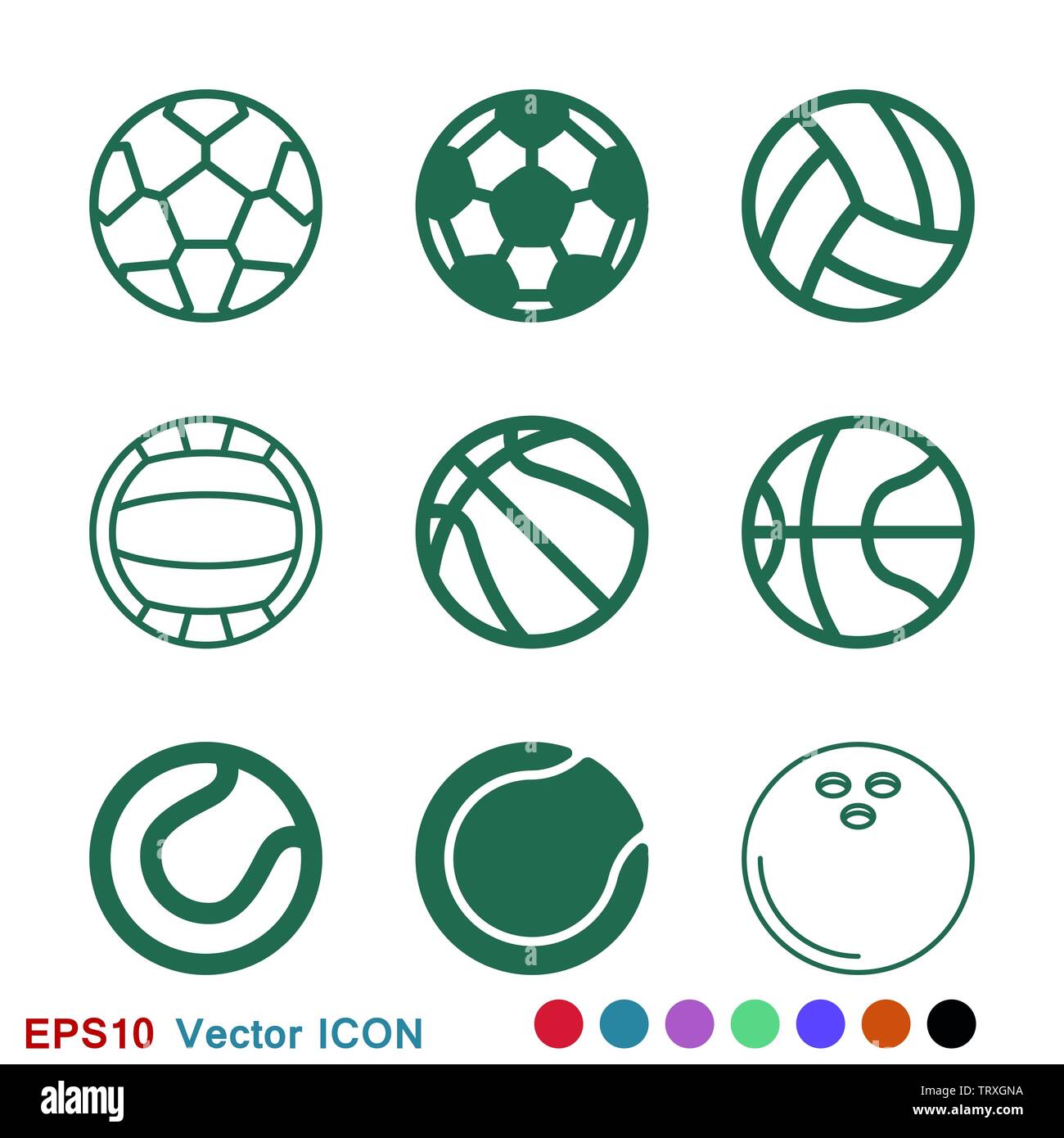 Sport ball icon. Flat vector illustration isolated on background, sign ...
