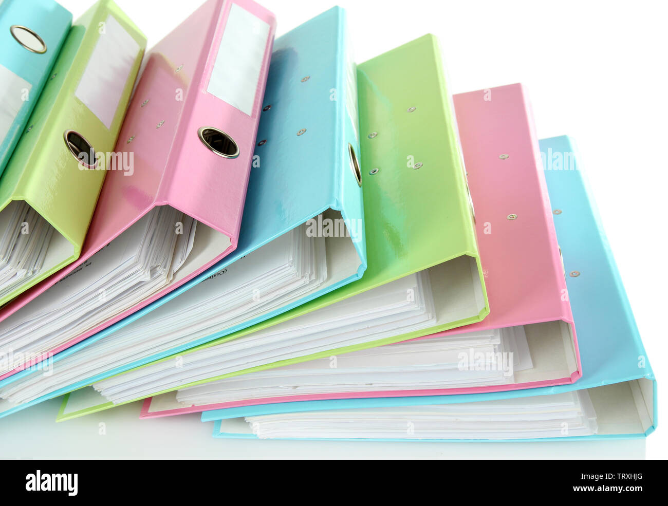 Colorful folders, isolated on white Stock Photo - Alamy