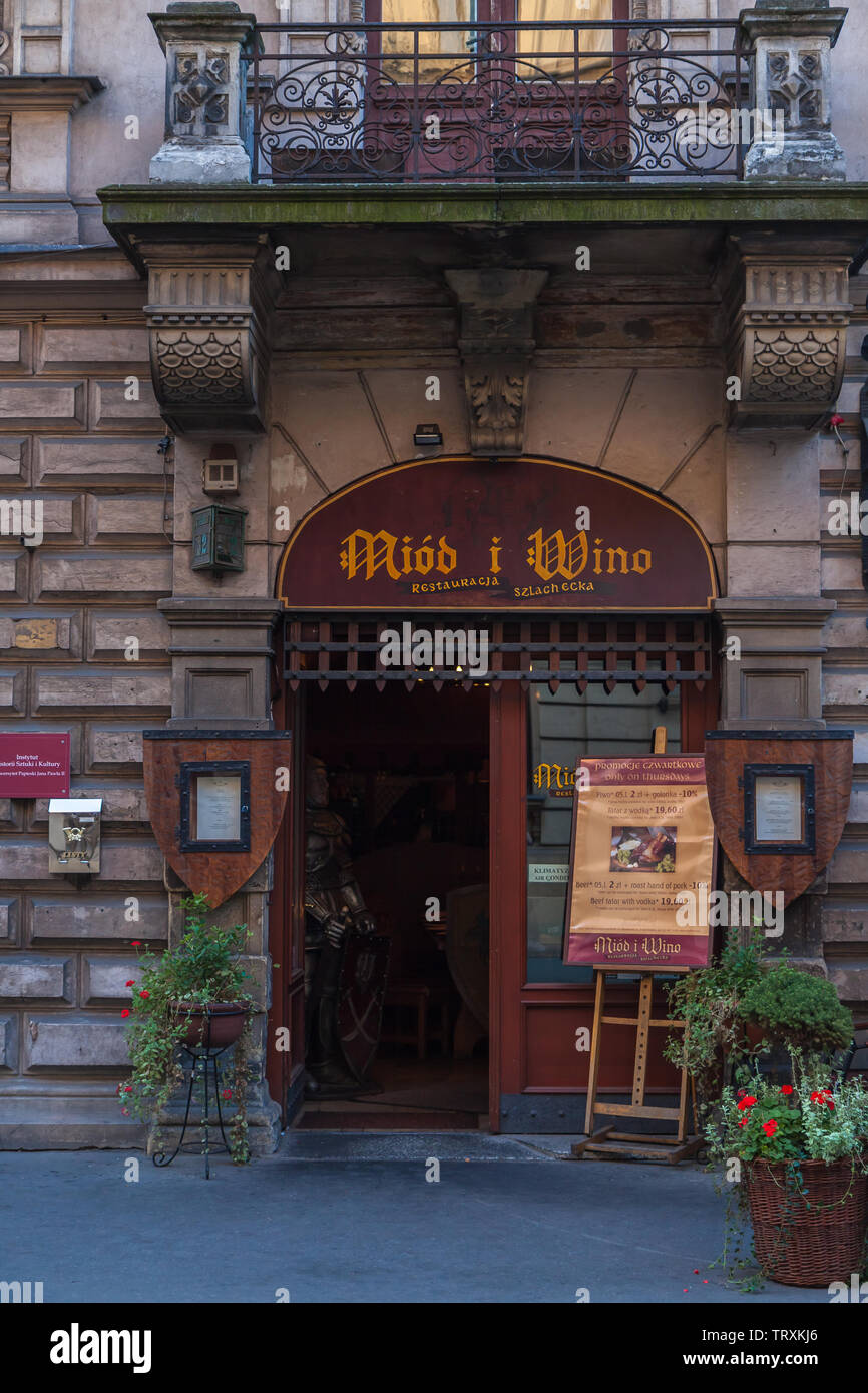 restaurant and Wine Bar, Krakow, Poand Stock Photo Alamy