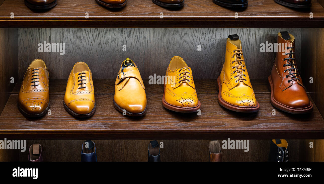 men footwear boutique store Stock Photo Alamy
