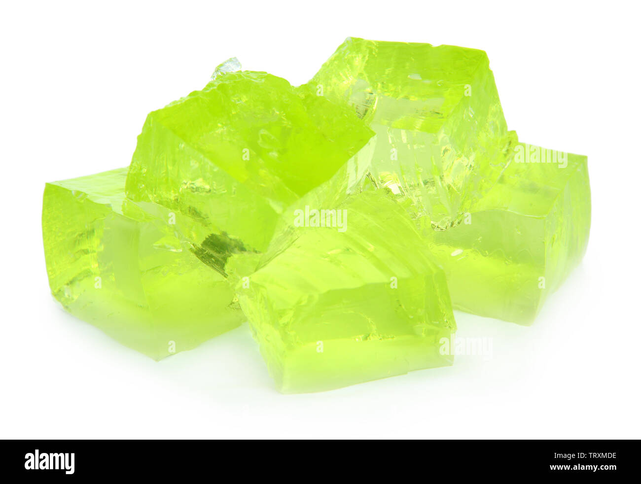Tasty jelly cubes isolated on white Stock Photo Alamy