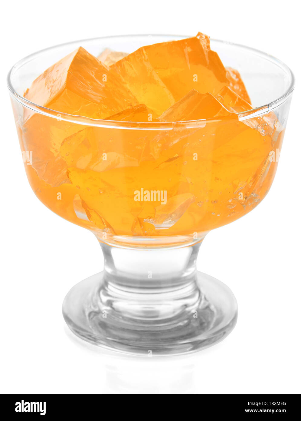 Tasty jelly cubes in bowl isolated on white Stock Photo Alamy