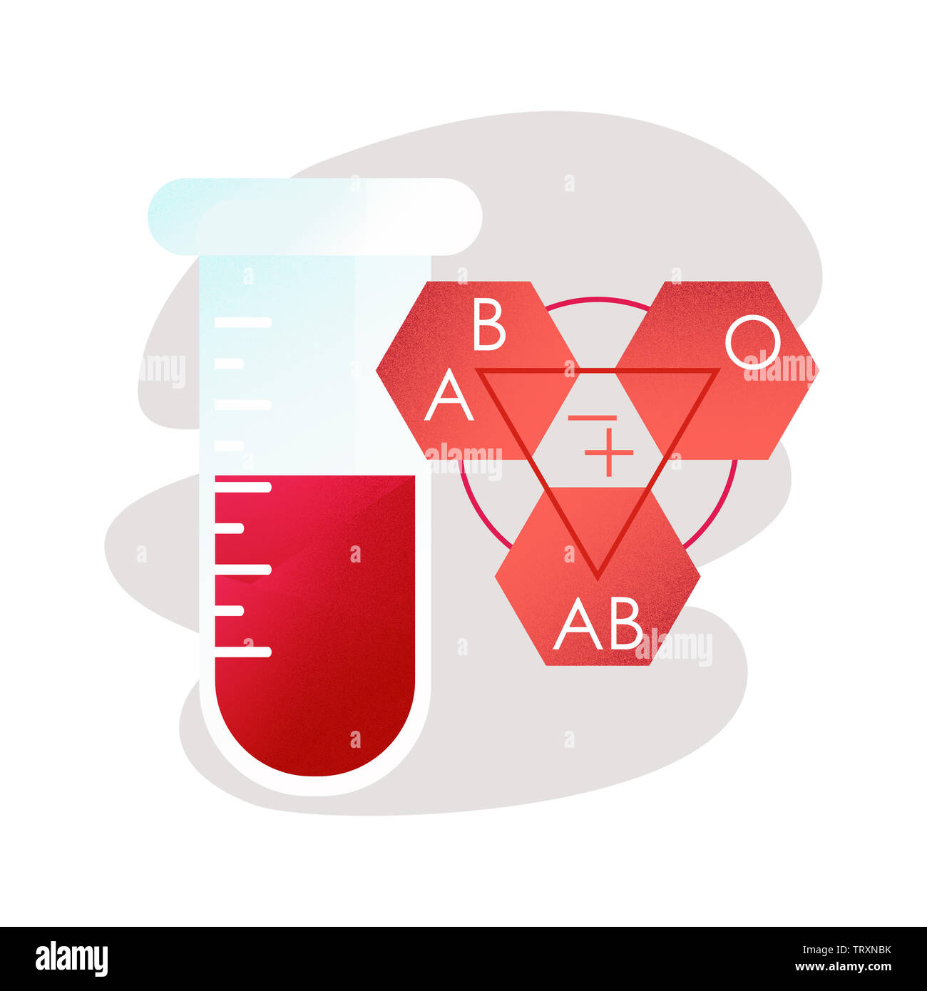 Blood types. Test tube with blood Stock Photo Alamy