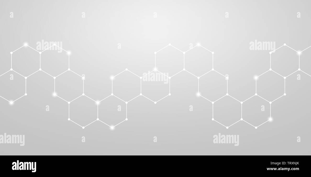 hexagonal pattern with technical structure - Illustration Stock Photo