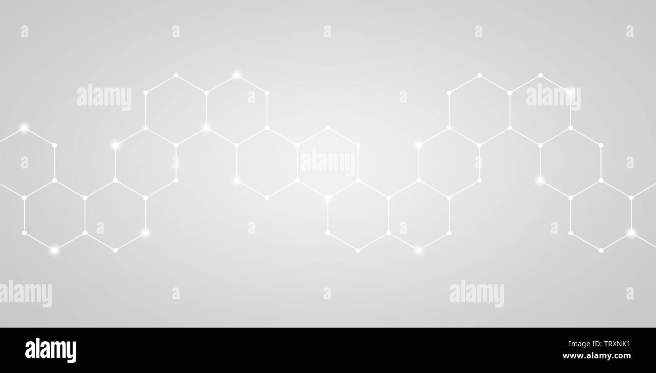 hexagonal pattern with technical structure - Illustration Stock Photo