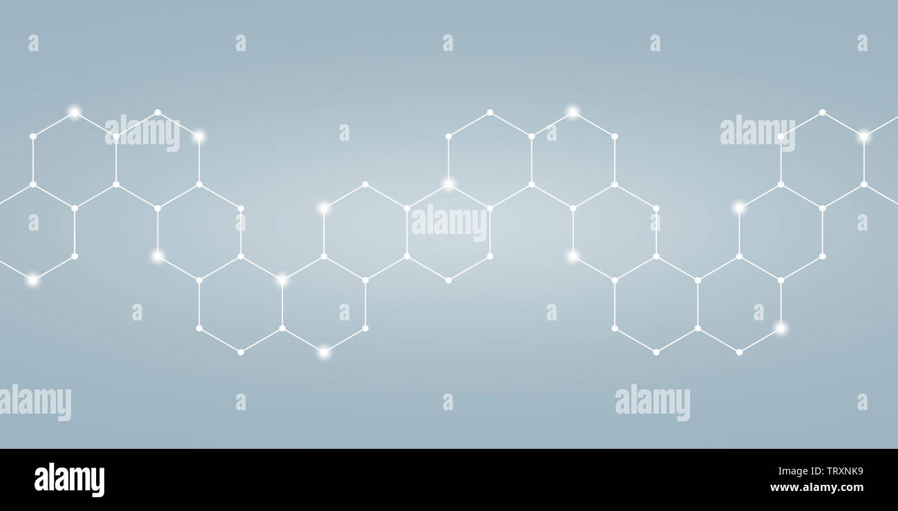 hexagonal pattern with technical structure - Illustration Stock Photo