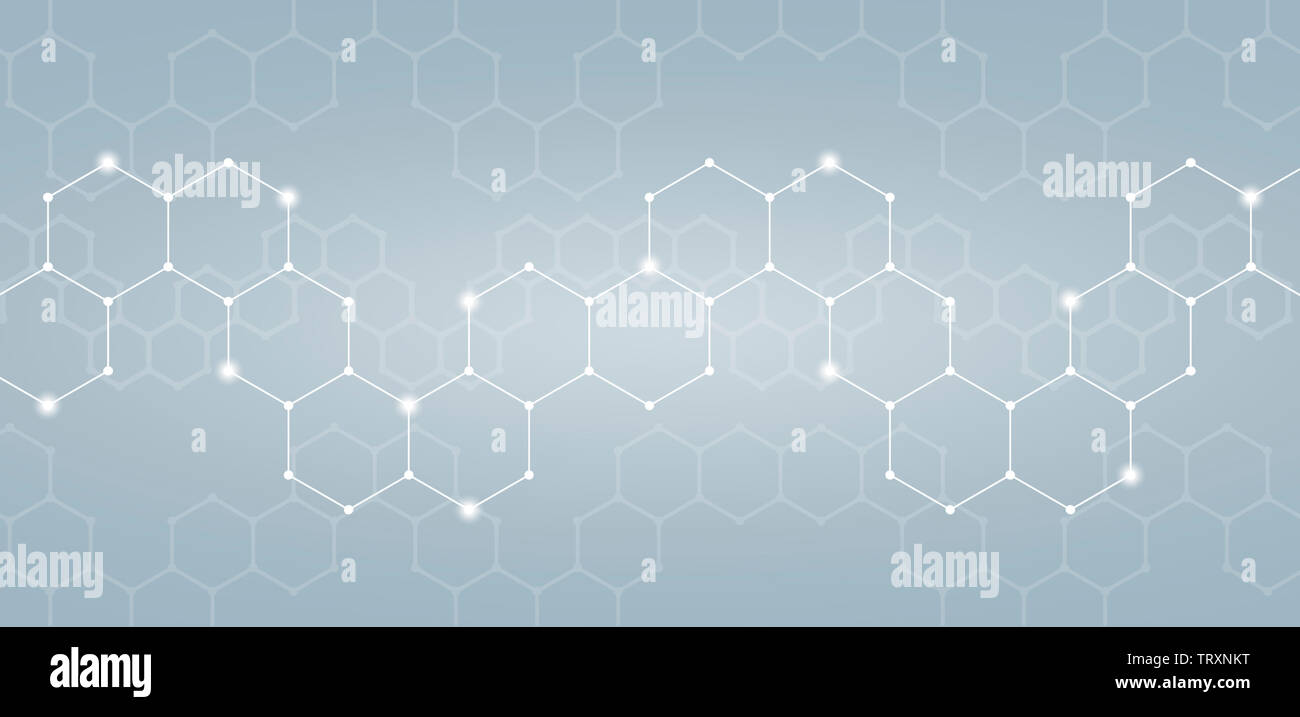 hexagonal pattern with technical structure - Illustration Stock Photo