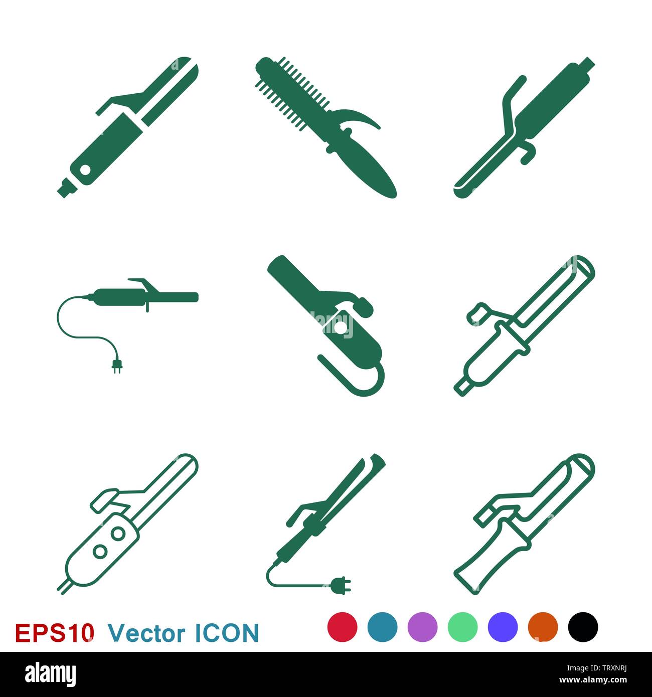 Curlers vector icon for websites, web design, mobile app, info graphics Stock Vector