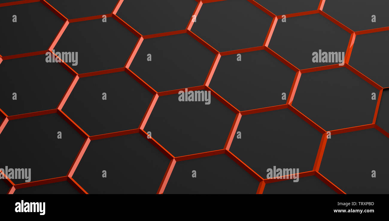 hexagonal pattern in technical structure - Illustration Stock Photo - Alamy