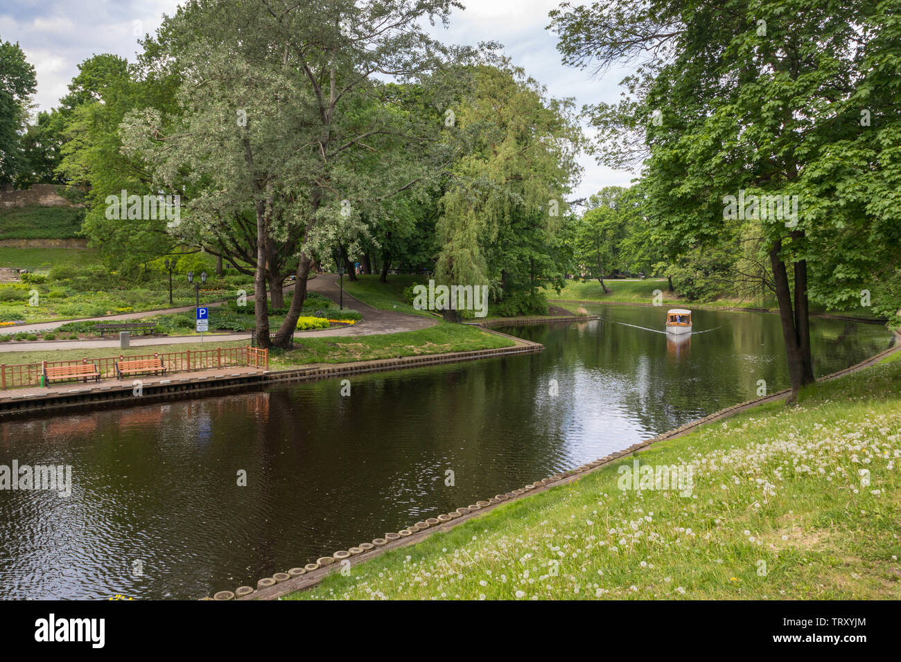 Boat ride in Bastejkalna park, Riga, Latvia Stock Photo - Alamy