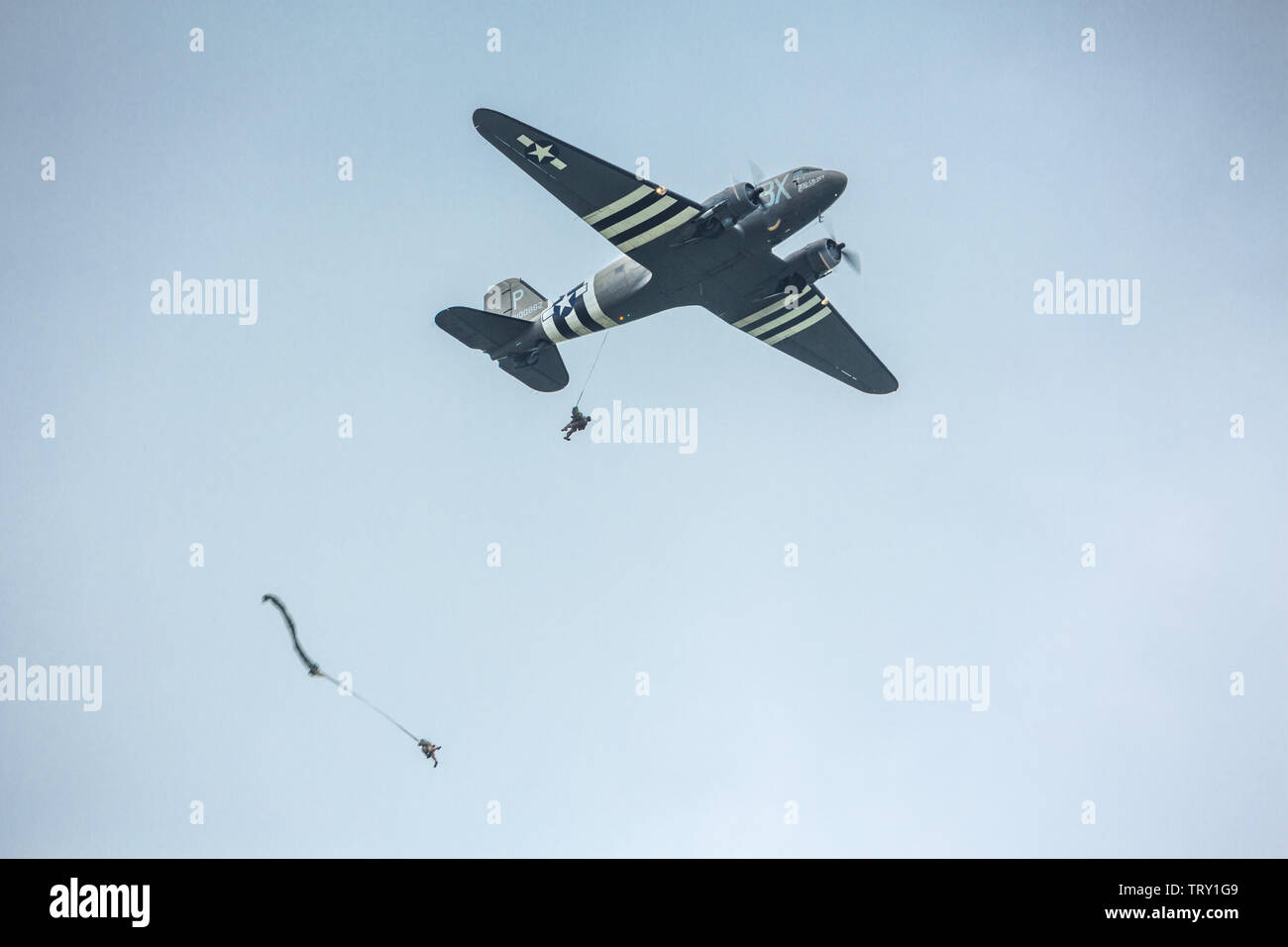 D-Day 75th Anniversary over Normandy, France Stock Photo