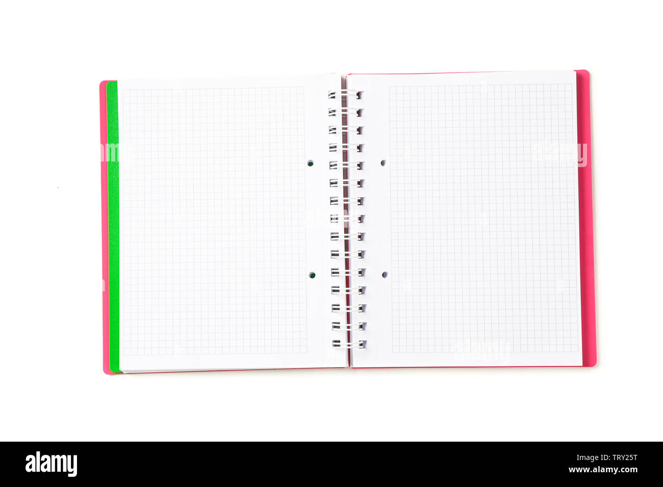 Squared empty notebook isolated on white background Stock Photo