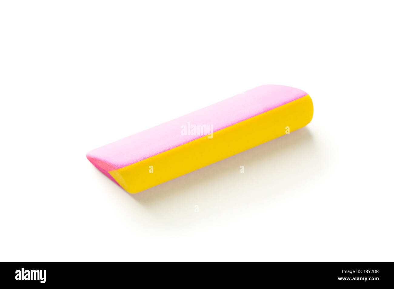 Color rubber eraser isolated on white background, closeup Stock Photo