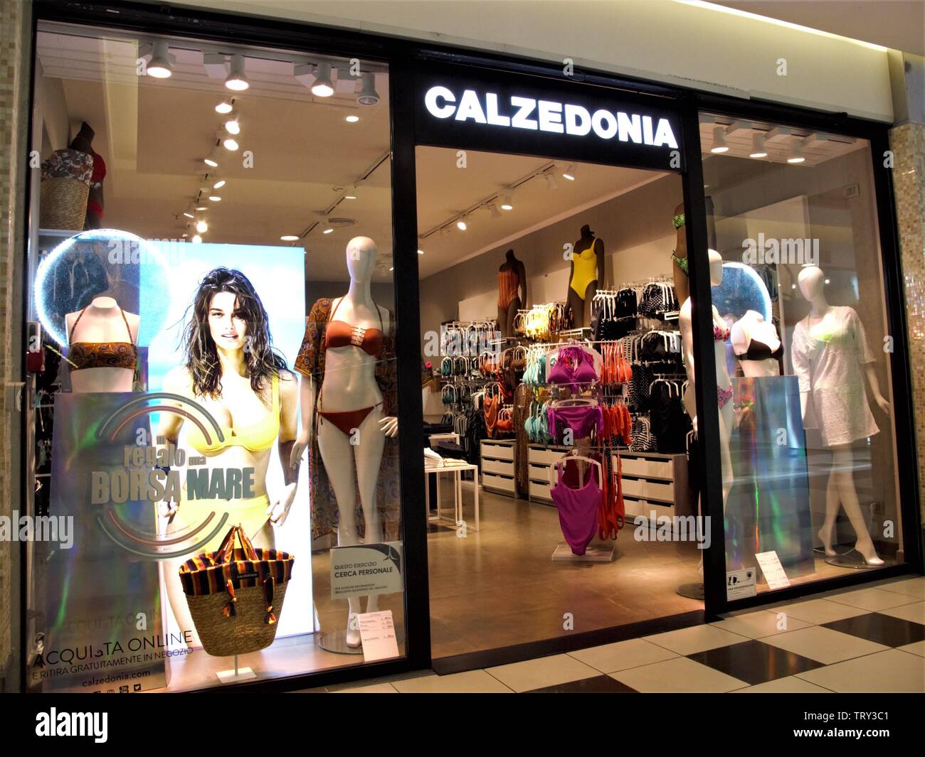 Calzedonia fashion store entrance in Leonardo shopping center in Rome Stock  Photo - Alamy