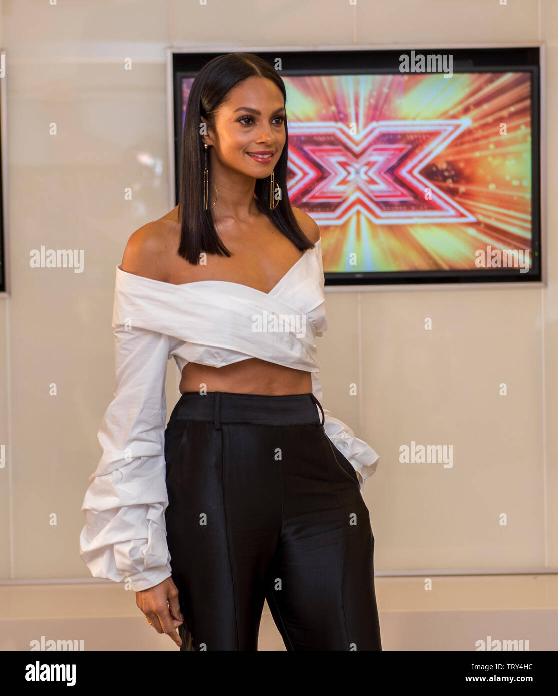 EDINBURGH, SCOTLAND - JUNE 28: Alesha Dixon attends the X Factor auditions at the Assembly Rooms in George Street, Edinburgh, Scotland on June 28 Stock Photo