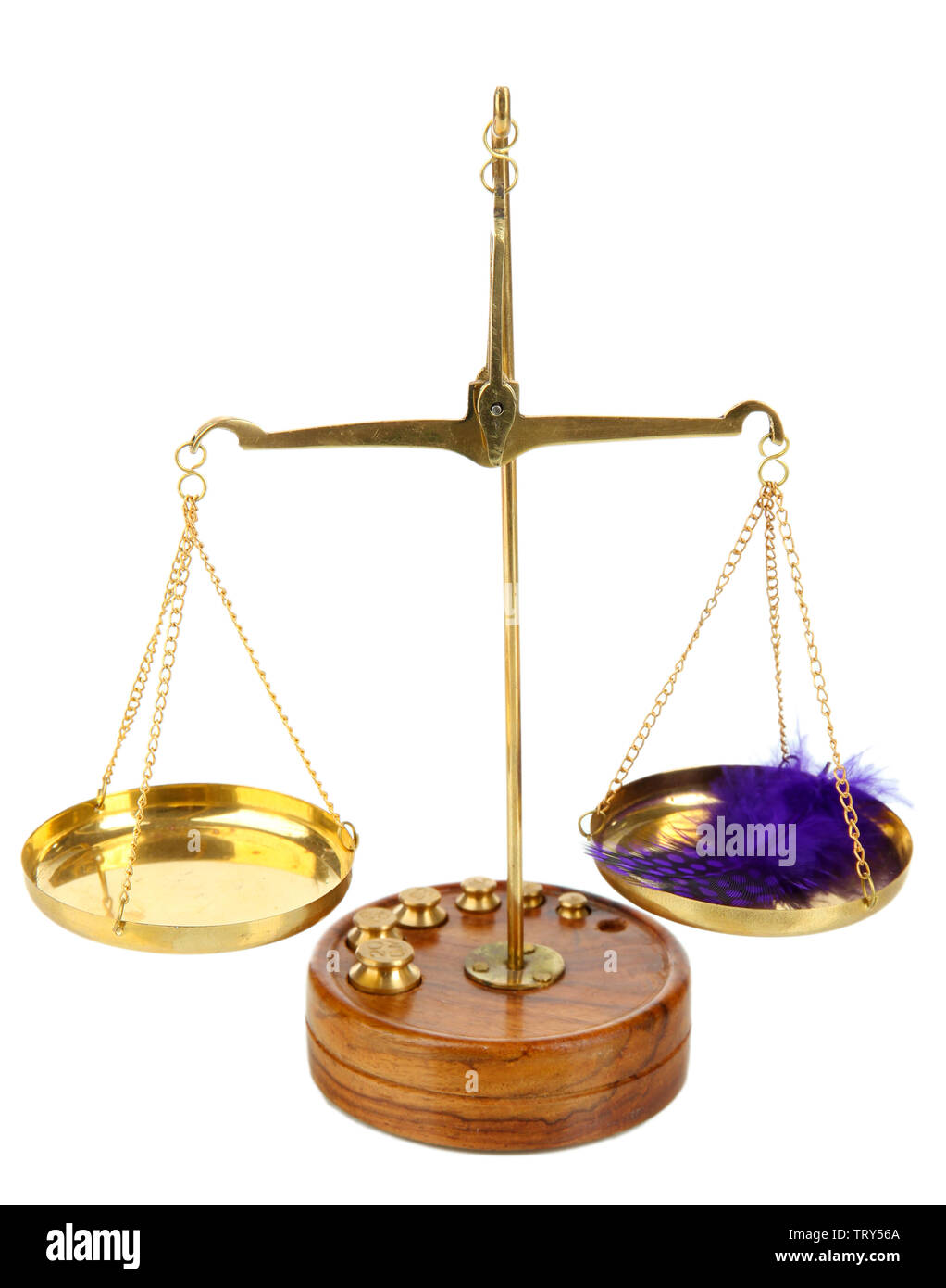 Golden brass balance or imbalance scale on blue color background. Weight  balance. Symbol of law justice, libra, decision, crime, financial Stock  Photo - Alamy