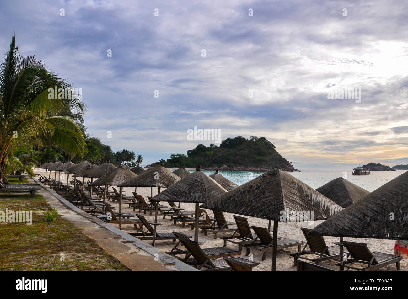 View of the Laguna Redang Island Resort. The resort is located on one of the best beaches on Redang Island. Stock Photo