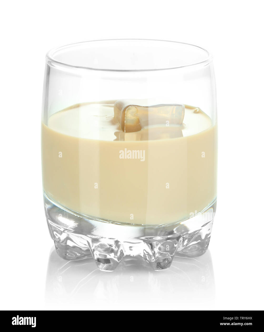 Baileys liqueur in glass isolated on white Stock Photo