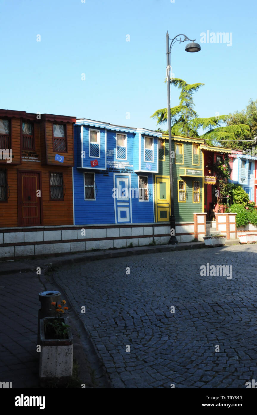 Traditional Ottoman Houses, Sultanahmet, Istanbul, Turkey Stock Photo